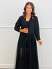 Black Long Line Mesh Blazer (Reg. & Plus)
