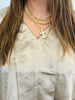 Metallic Floral Jacquard Satin Blouse (Reg. and Plus)