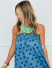 Dusty Blue Polka Dot Maxi Dress (Reg.)