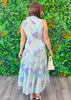 POL Cream/Blue Multi Sleeveless Button Down Maxi Dress (Reg.)