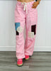 POL Pink Striped Denim & Twill Pants (Reg.)