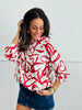 Cream/Red Tumbling Hearts Hoodie Top (Reg & Plus)