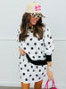 Black/White Polka Dot Printed Terry Skort Set (Reg. and Plus)