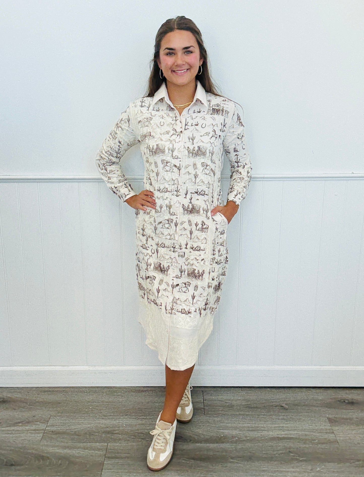 Old West Lace Detailed Button Up Jacket (Reg. and Plus)