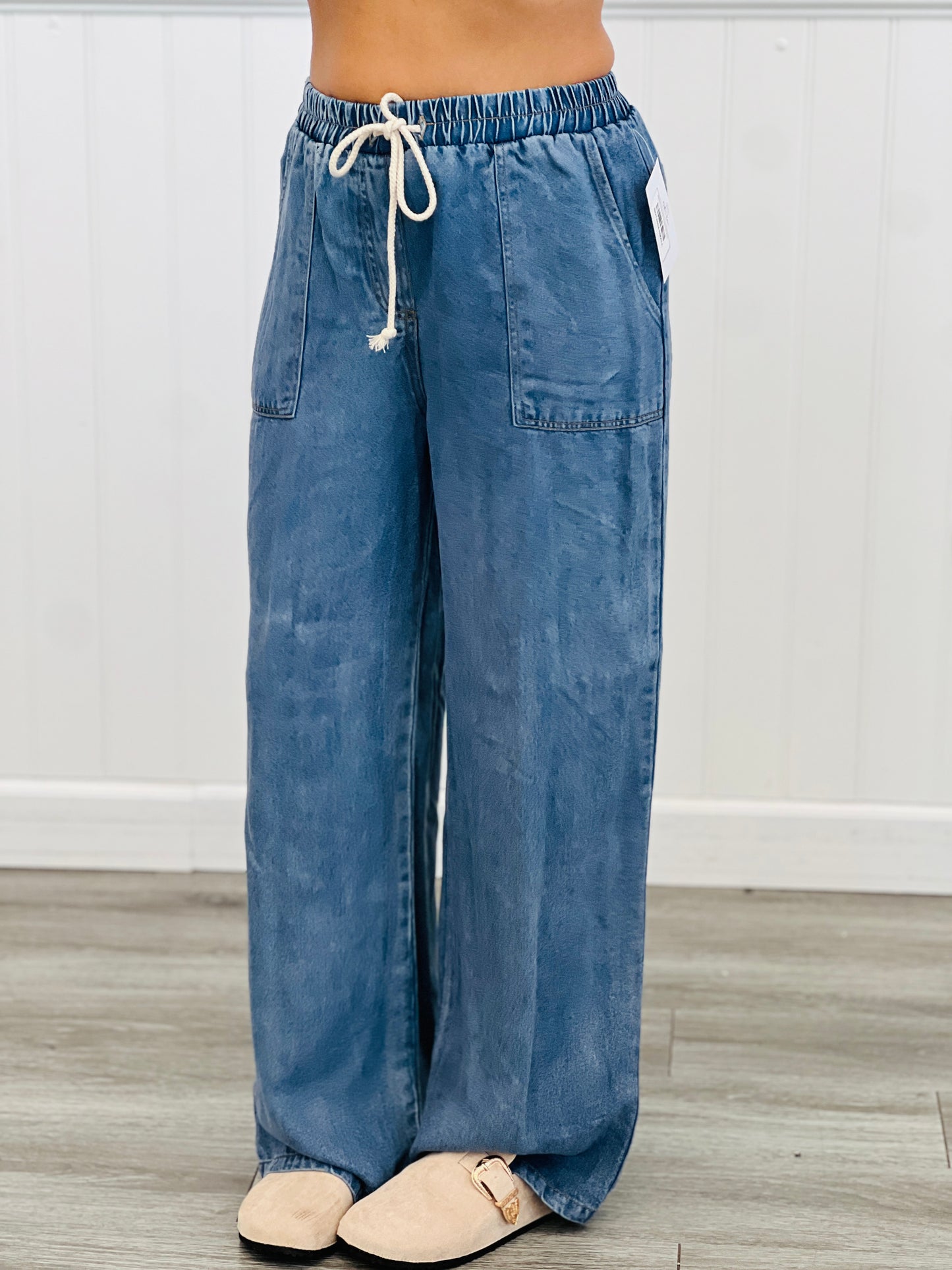 Washed Chambray Drawstring Pants (Reg.) – Walker Rose Boutique