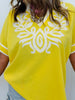 Yellow Baroque Applique Crinkle Top (Reg.)