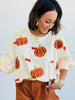 Cream Sequin Pumpkin Sweatshirt (Reg)