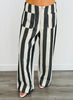 Black Bold Striped Wide Leg Pants (Reg.)