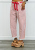 Striped Grommet Waist Denim Barrel Pants (Reg.)-2 Colors
