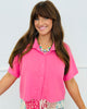 Crew Neck Button Up Boxy Shirt (Reg.) - 3 Colors