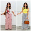 Striped Wide Leg Pants (Reg & Plus)-2 Colors