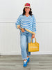 Denim/Mustard Striped V-neck Sweater (Reg. and Plus)
