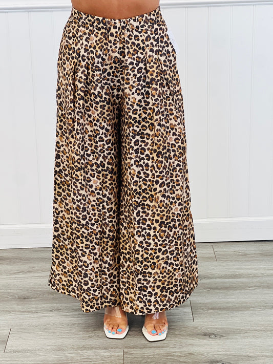 Latte Leopard Print Culottes (Reg. and Plus)