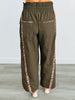 Khaki Cheetah Side Stripe Windbreaker Pants (Reg.)