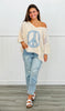 Light Denim Peace Mark Jeans (Reg & Plus)
