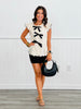 Black Bow Love Scuba Mini Skirt (Reg)