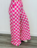Pink/White Checkered Knit Pants (Reg & Plus)