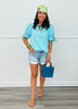Blue Scalloped Edge Blouse (Reg.)
