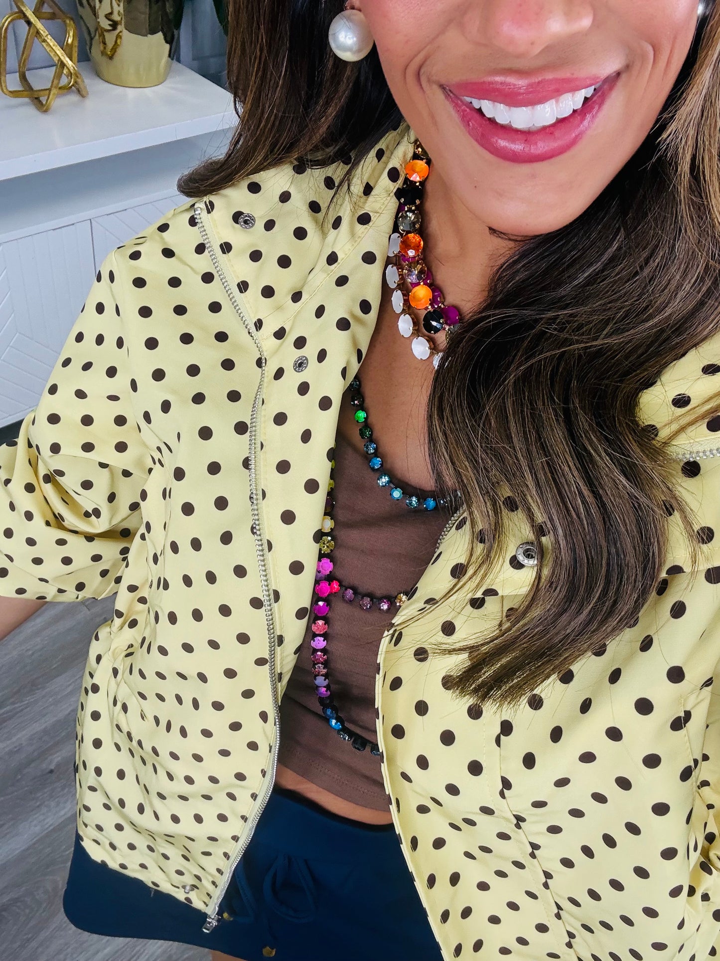 Yellow/Mocha Polka Dot Jacket (Reg.)