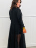 Black Long Line Mesh Blazer (Reg. & Plus)