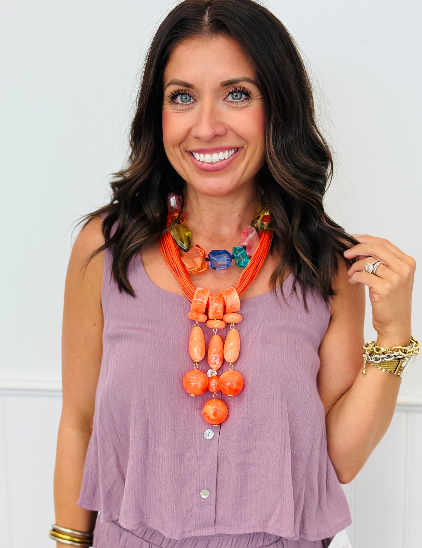 Rayon Gauze Button Down Top (Reg.)-2 Colors