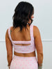 Pink Bow Print Ruched Bra Top (Reg.)