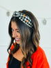 Black & White Gingham Pumpkin Headband