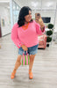Pink Boho Bloom Knit Top (Reg & Plus)