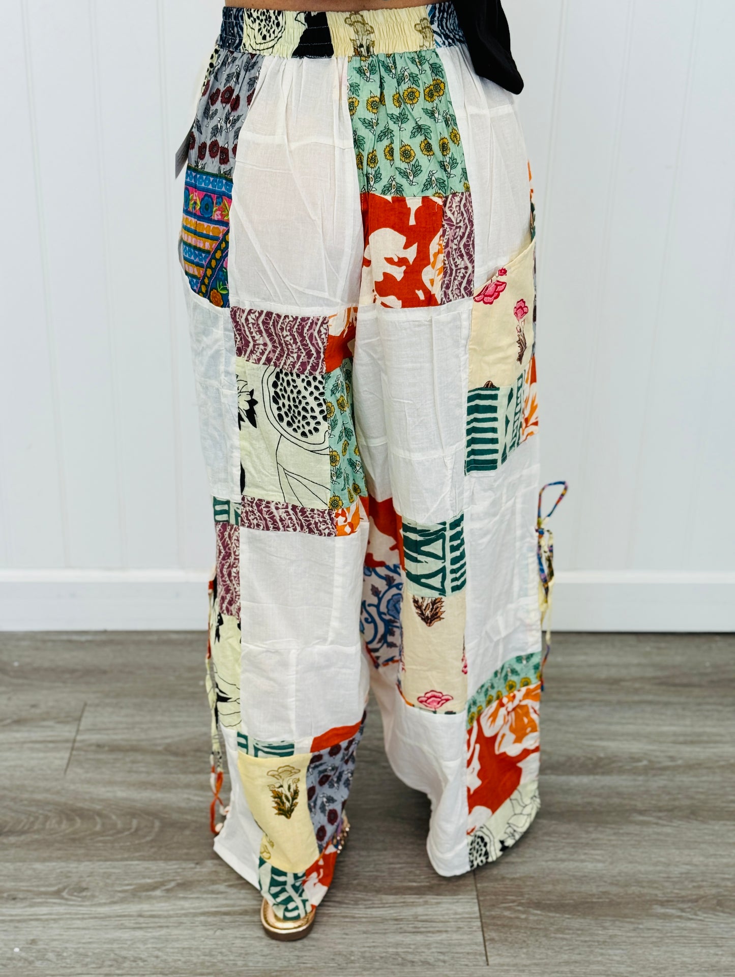 POL Ivory Multi Mixed Patchwork Pants (Reg.)