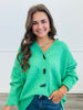 Green Toggle Button Sweater Cardigan (Reg.)