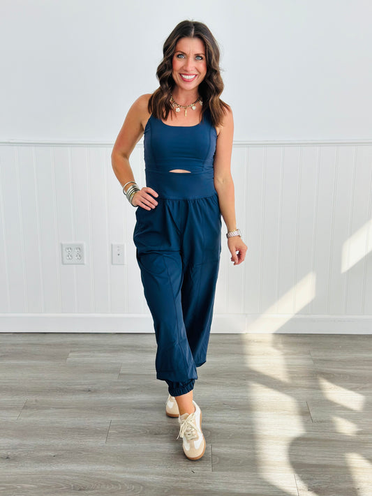 Navy Active Jogger Jumpsuit (Reg & Plus)