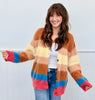POL Choco Multi Stripe Mohair Sweater Cardigan (Reg.)