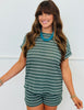 Striped Cap Sleeve Top & Shorts Set (Reg.) - 3 Colors