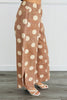 Mocha/Oatmeal Polka Dot Tulip Hem Pants (Reg.)