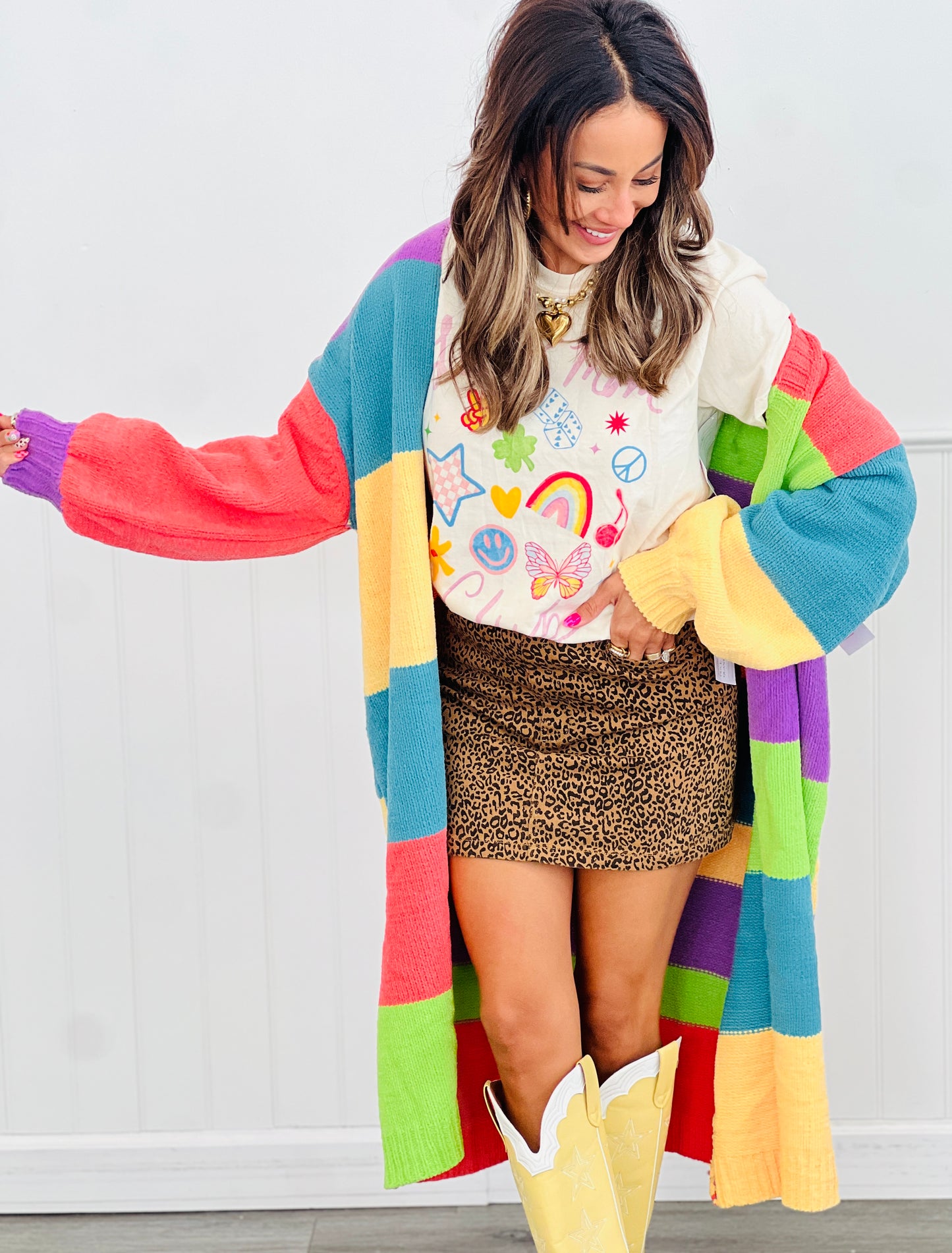 POL Color Block Longline Sweater Cardigan (Reg.)