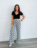 Black/White Checkered Knit Pants (Reg. and Plus)