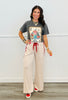 Beige Side Stripe Drawstring Pants (Reg. and Plus)