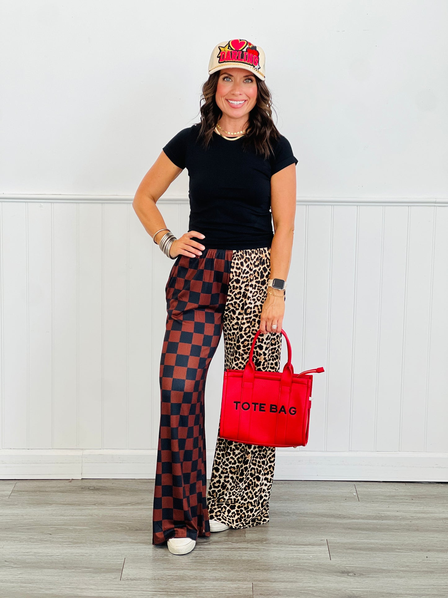 Split Decision Leopard & Checkered Pants (Reg & Plus)