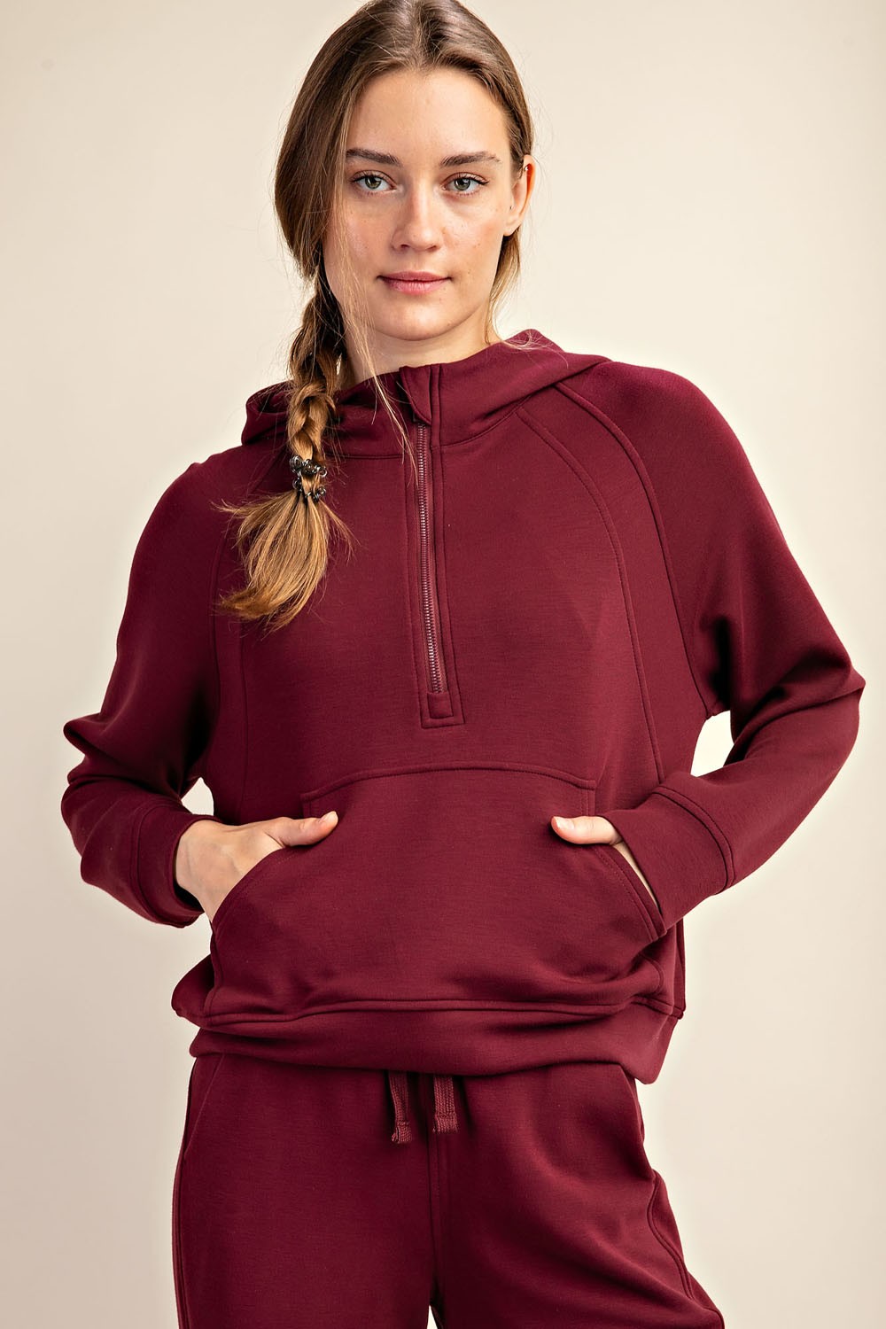 Half Zip Scuba Hoodie (Reg. and Plus) - 5 Colors