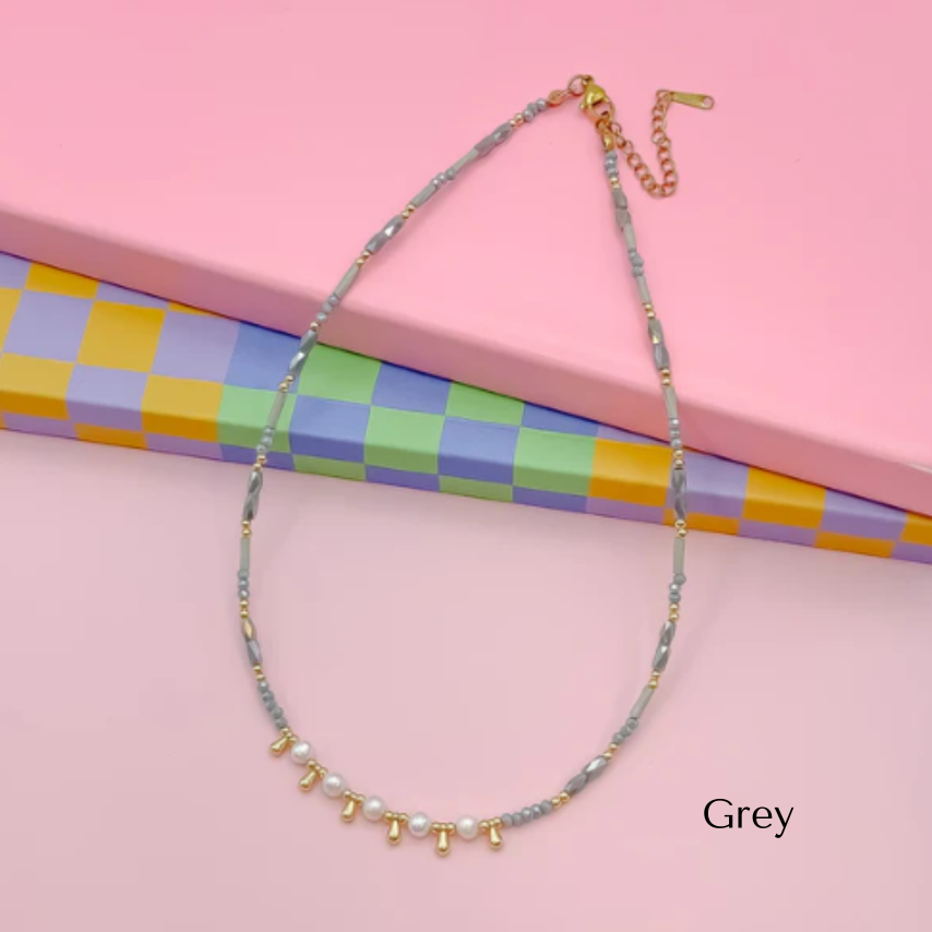 TJ - Princess Pearls Beads Necklace (7 Colors)