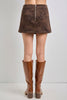 Dk Brown Leopard Print Skort (Reg and Plus)