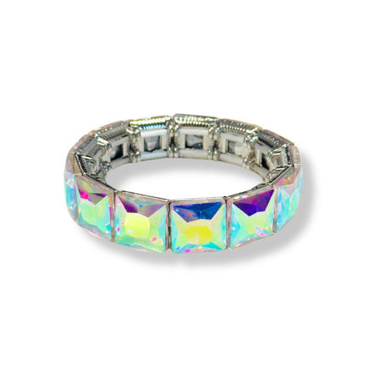 Square AB Crystal Stretch Bracelet