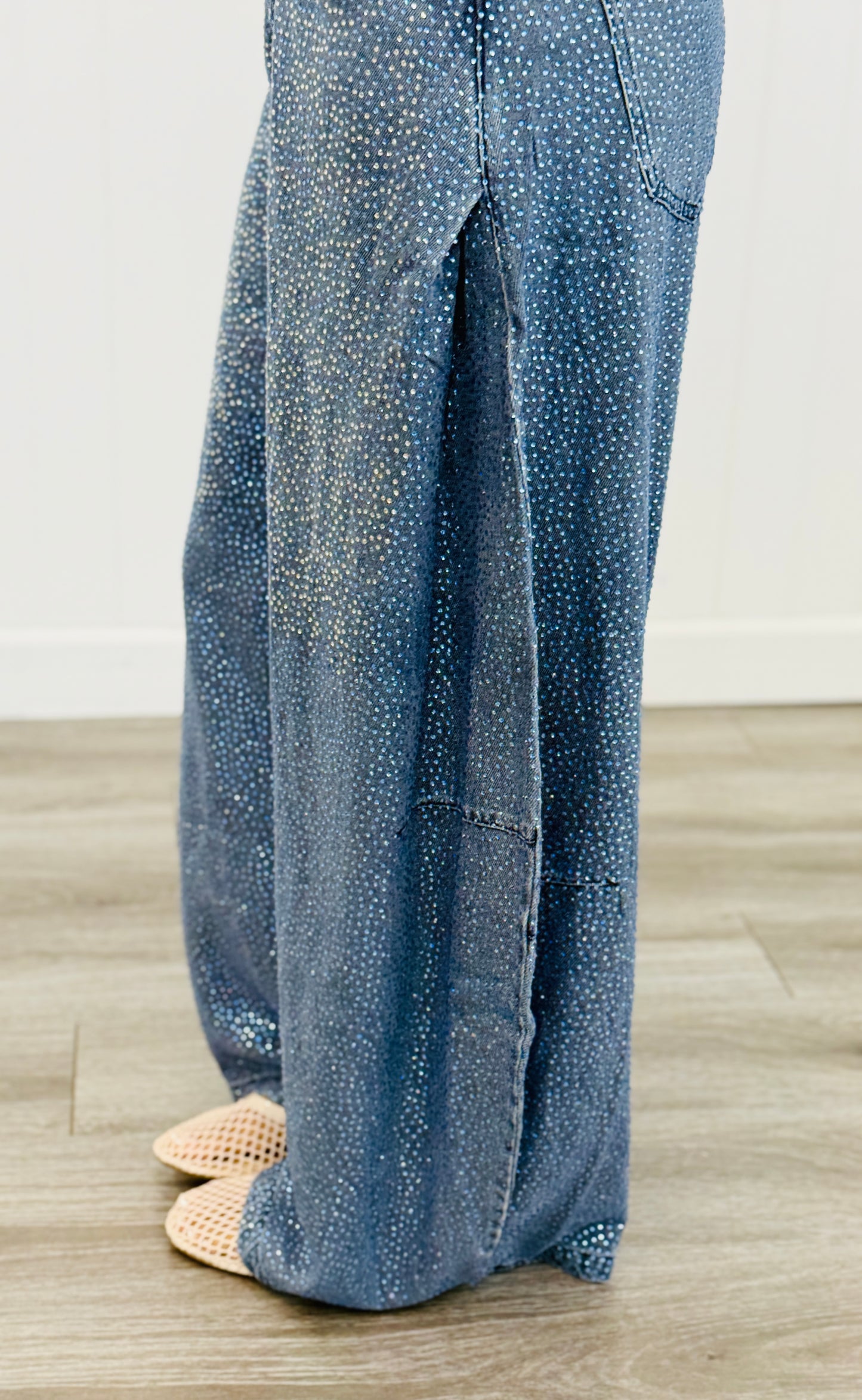 Queen Of Sparkles Denim Rhinestone Barrel Jeans (Reg. and Plus)