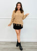 Camel Knit Fringe Edge Sweater (Reg.)