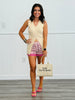 Pink Checkered Floral Shorts (Reg.)