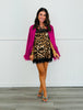 Berry Feather Trim Sleeves Blazer (Reg.)