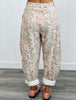 Khaki Floral Print Barrel Pants (Reg & Plus)