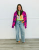 Fuchsia/Navy Plaid Button Down Shacket (Reg.)