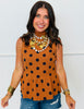Camel Polka Dot Sleeveless Top (Reg.)