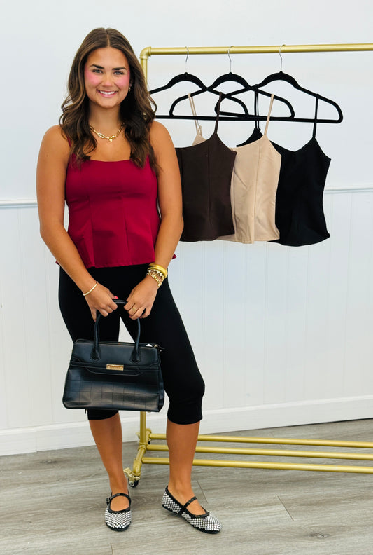 Peplum Cami Tank Top (Reg.) - 4 Colors